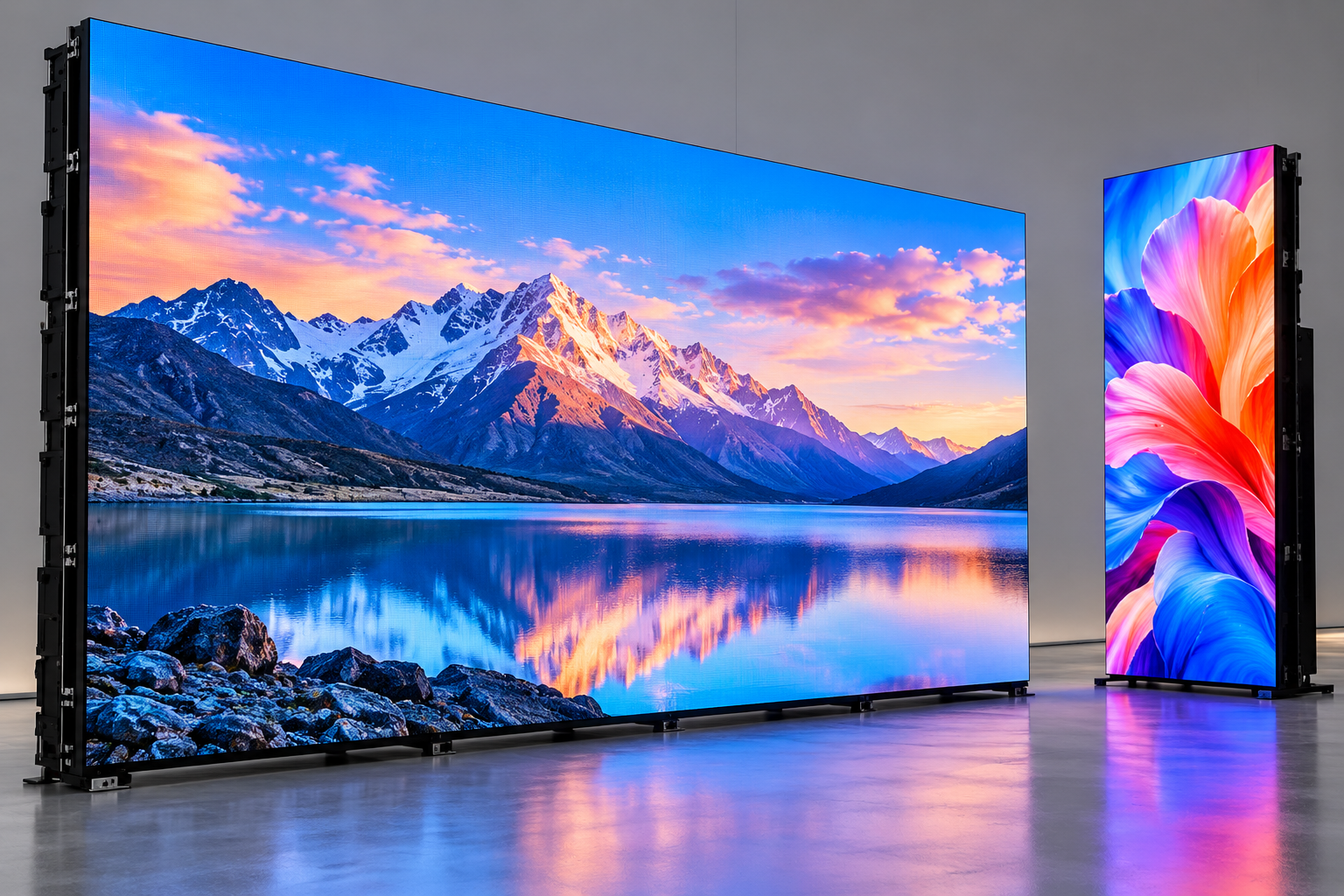 Vivid LED Mountain and Floral Displays
