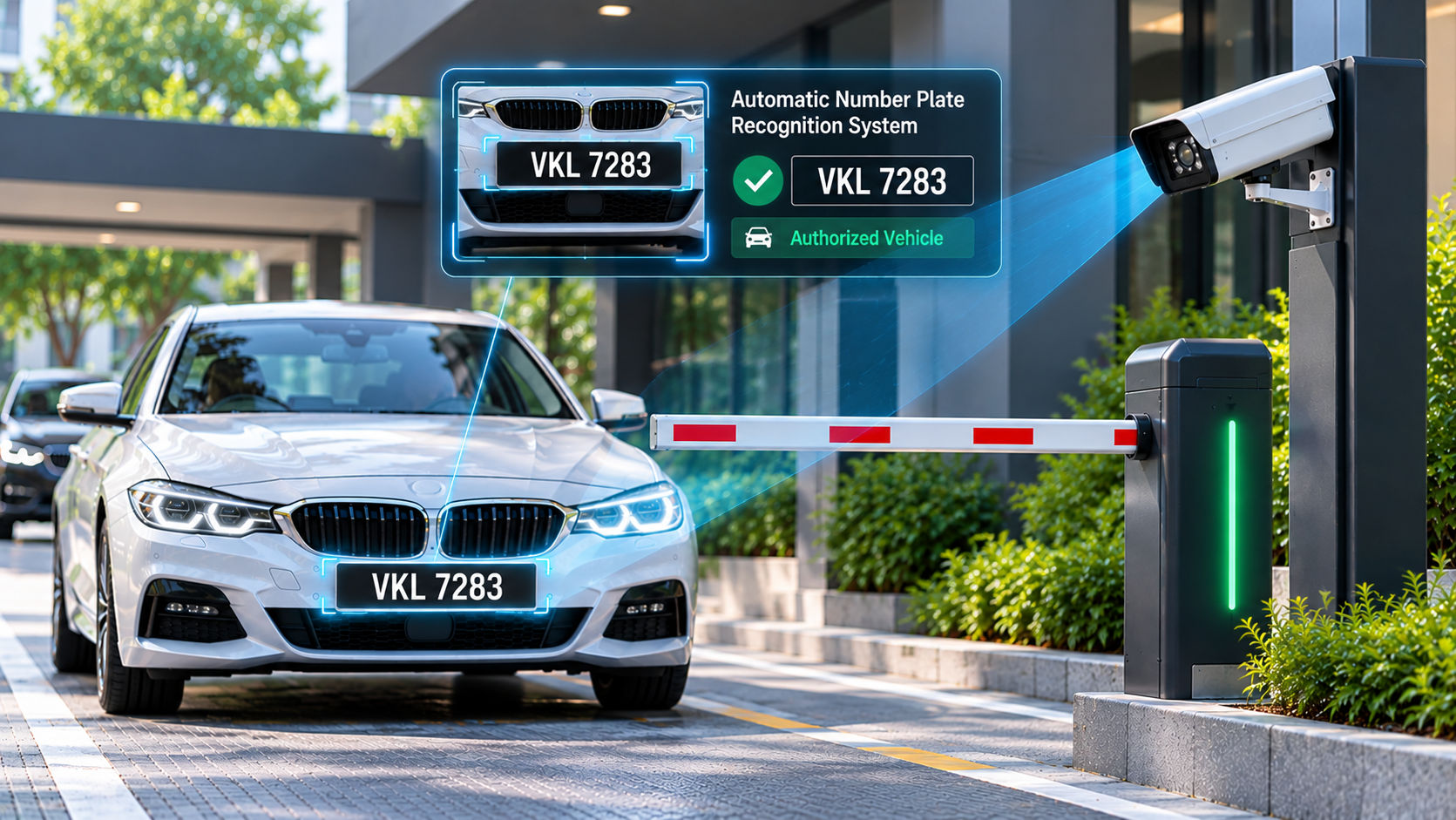 ANPR Gate with Authorized Vehicle