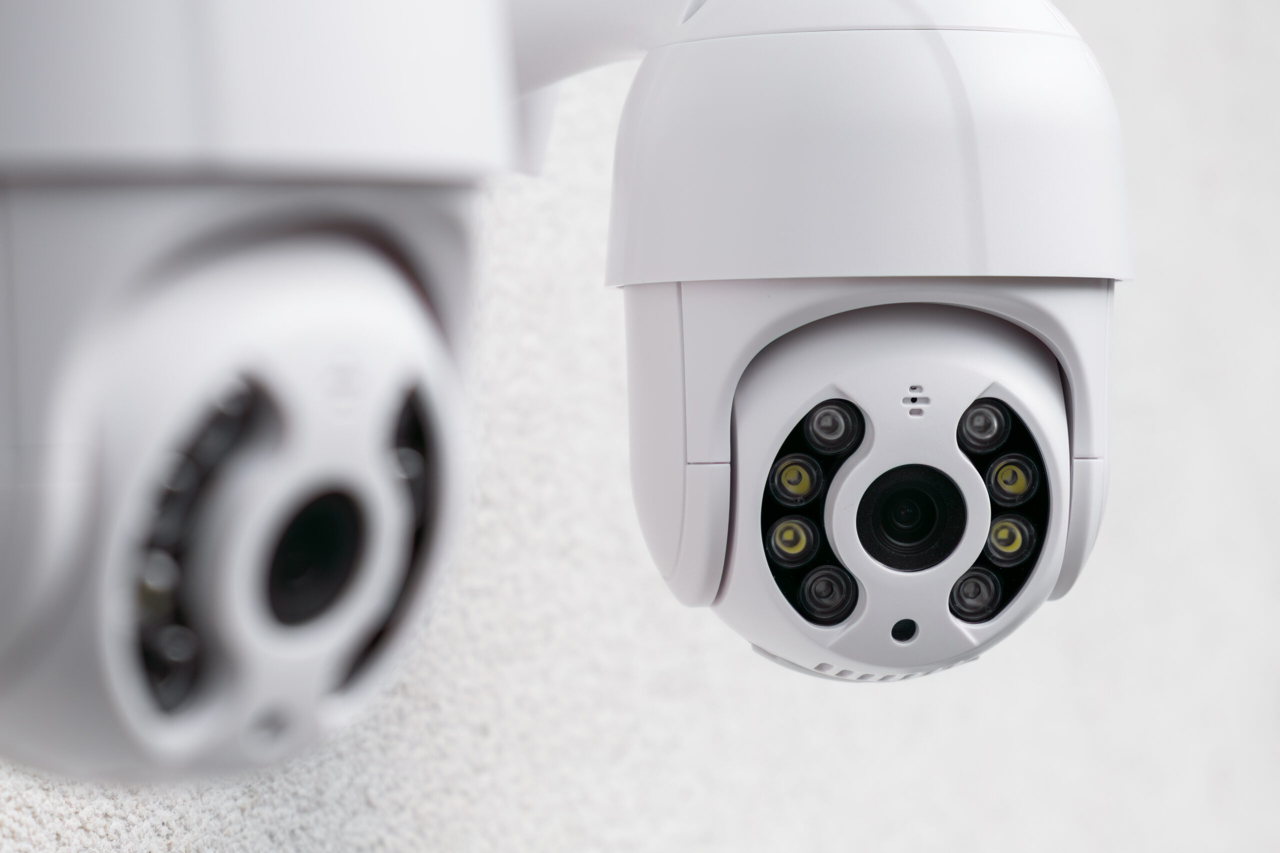 small ip camera turns observing area outside recording video secure property people online tr